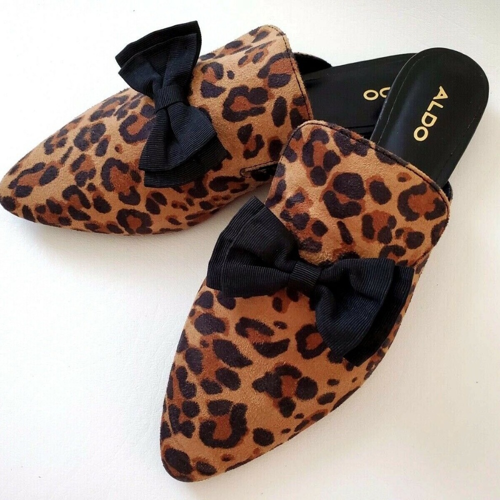 NEW Aldo Leopard animal pointed mule loafer flat - Picture 8 of 8